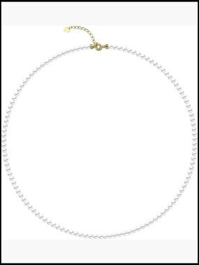 Tiny Dainty Pearl Choker Necklace Sterling Silver Round Strand Adjustable